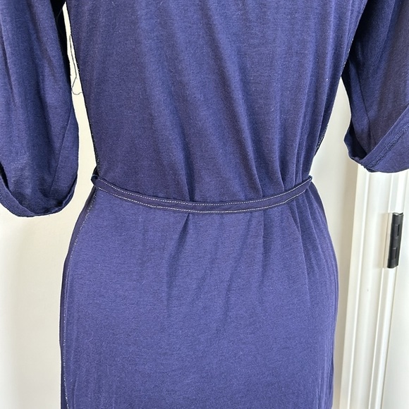 Anthropologie Tiny Nadia Shift Dress Embroidered Split Neck Blue Green Sz S NEW - Picture 10 of 15